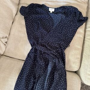 Everly Navy and White Patterned Dress
